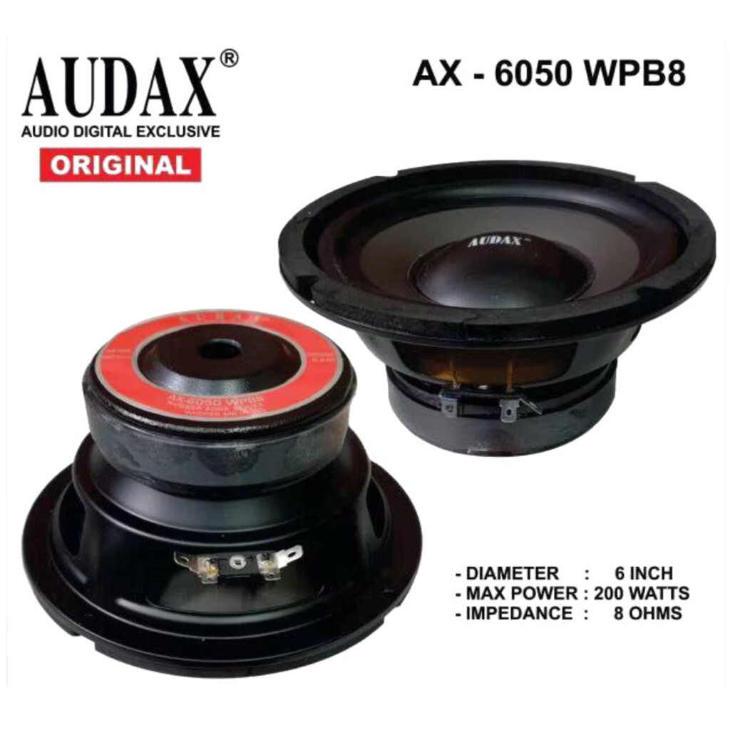 Speaker Audax "6" inch Woofer AX - 6050 WPB8 200 Watts