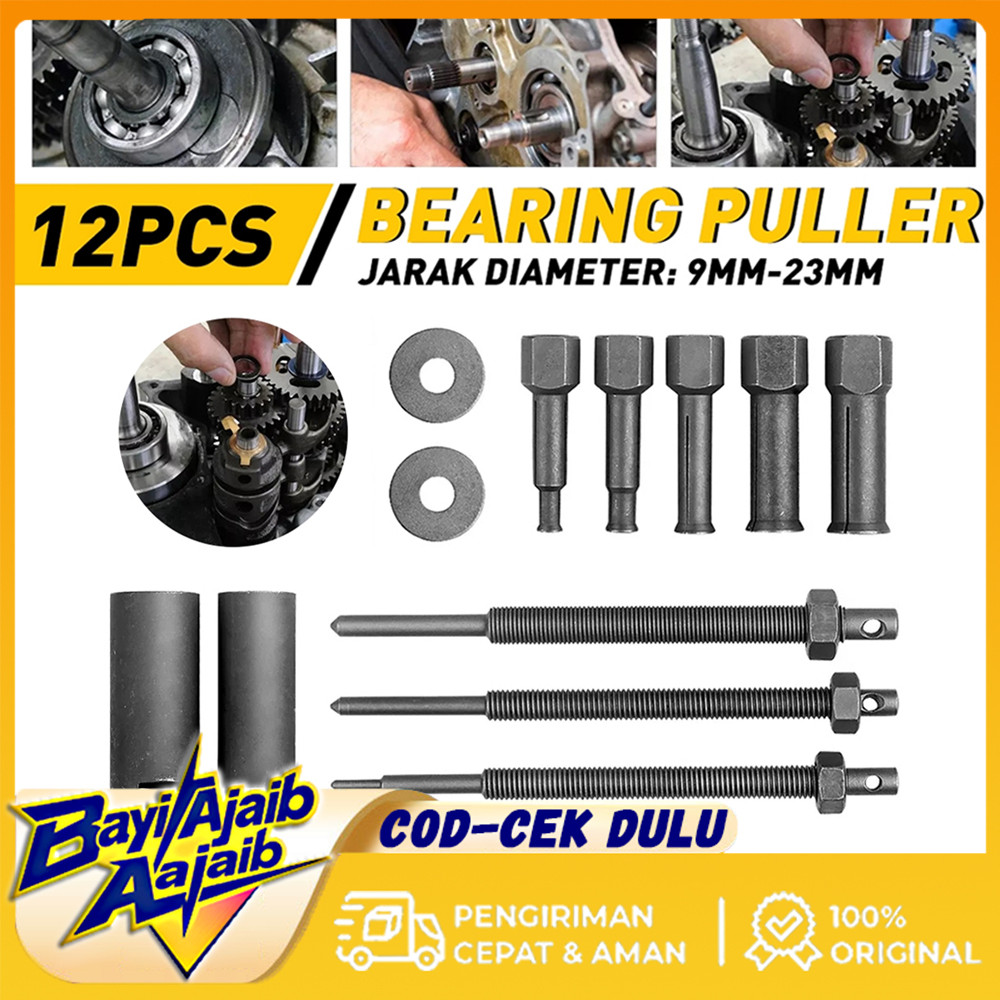 Treker Bearing Puller Set 12Pcs Treker Bearing Tanam CVT Lepas Pembuka Dalam Laher Tutup Separator D