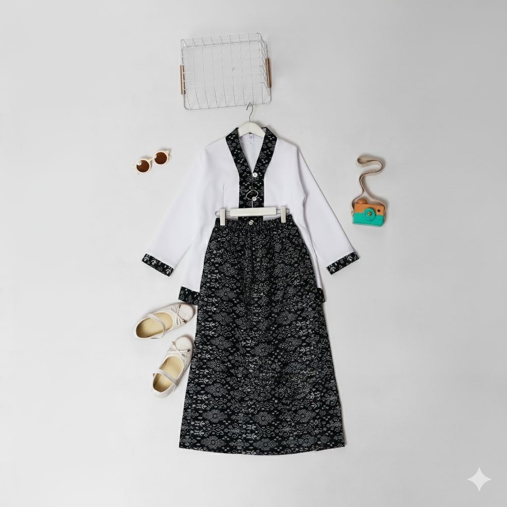 Setelan Kebaya  batik encim / Setelan Kebaya Batik Anak /Seragam kebaya sekolah