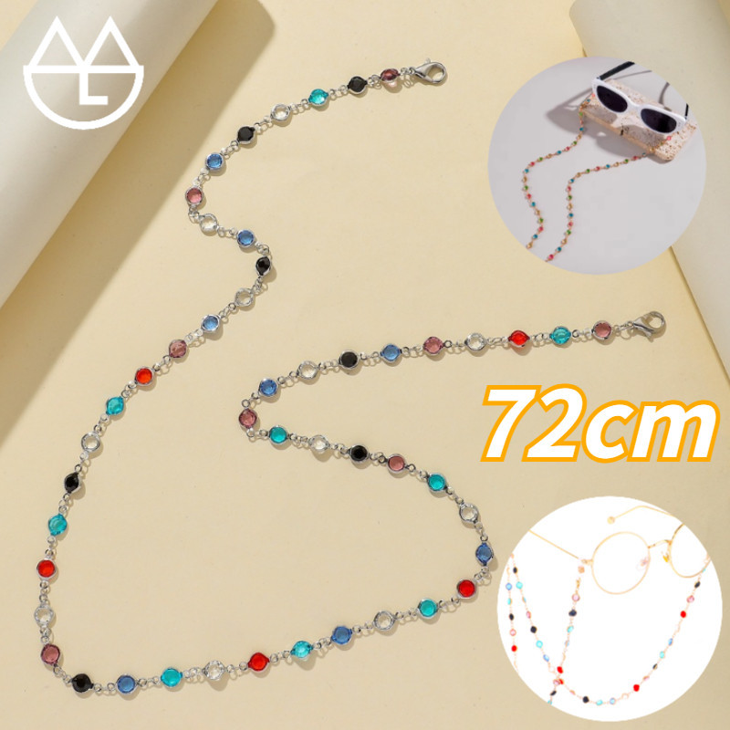 72CM Tali Rantai Kacamata Tali Kacamata Wanita Kalung Rantai Kacamata Berlian Berwarna Gantungan Kac
