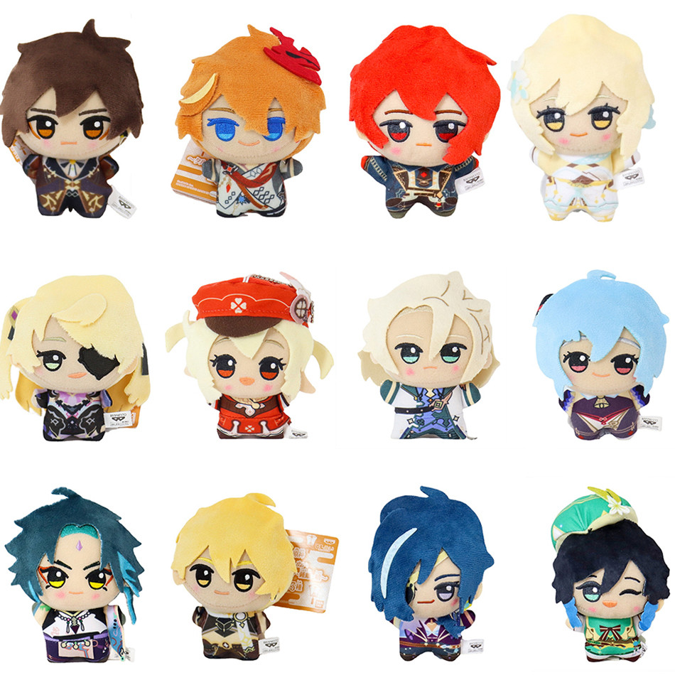 Genshin Impact Plush Toy 10cm Game Zhongli Klee Plushie Pendant Venti Diluc Xiao Mini Keychain Backp