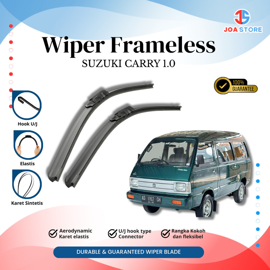 Weiper Mobil CARRY 1.0 Frameless Kipas Mobil Depan Suzuki Carry 1.0 Wiper Blade Mobil Depan 1SET Kir