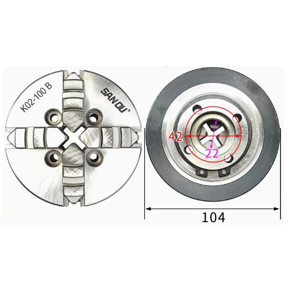 Mini Wood Lathe Chuck 100mm SANOU Brand Self-Centering Chuck 4 Jaw Wood Lathe Chuck K02-100B For Min