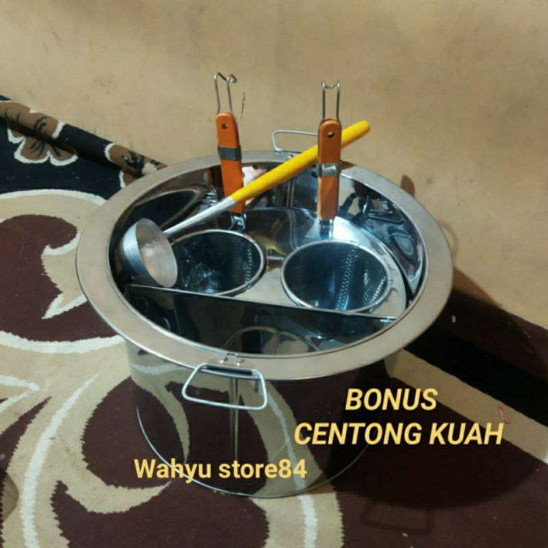 TONG MIE AYAM/PANCI MIE AYAM BAKSO STAINLESS STEEL/DANDANG MIE KOCOK/DANDANG BULAT 2 LUBANG