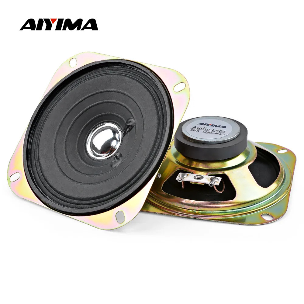 AIYIMA 2Pcs 4 Inch Audio Sound Speaker 8 Ohm 5W Full Range Speaker Paper Edge Amplifier Home Loudspe