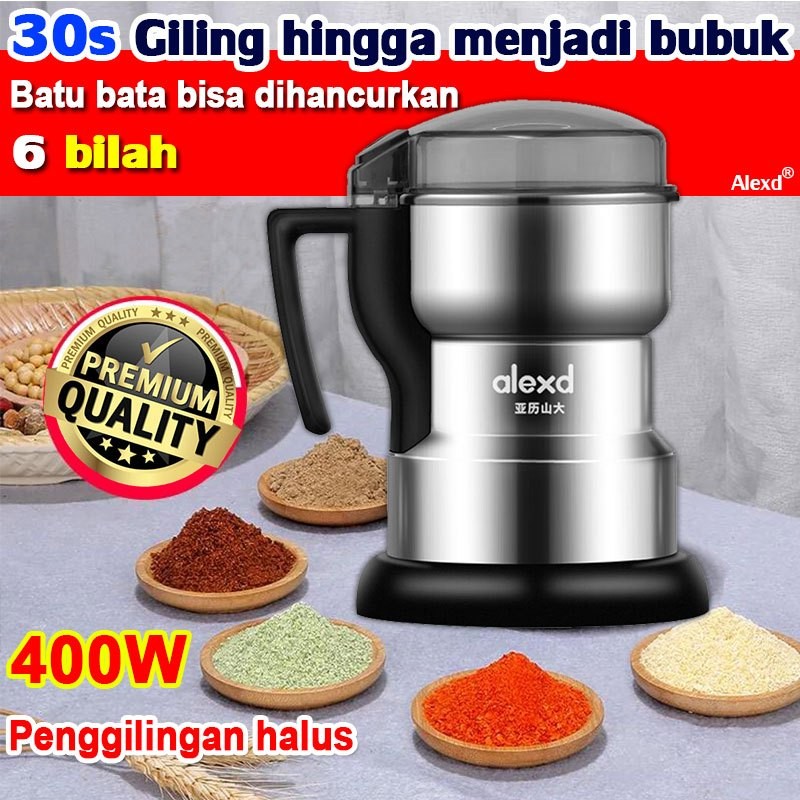 Batu bata bisa pecah Alexd Mesin bubuk tepung Penggiling kopi 400g Grinder Herbal Biji Kacang Obat M