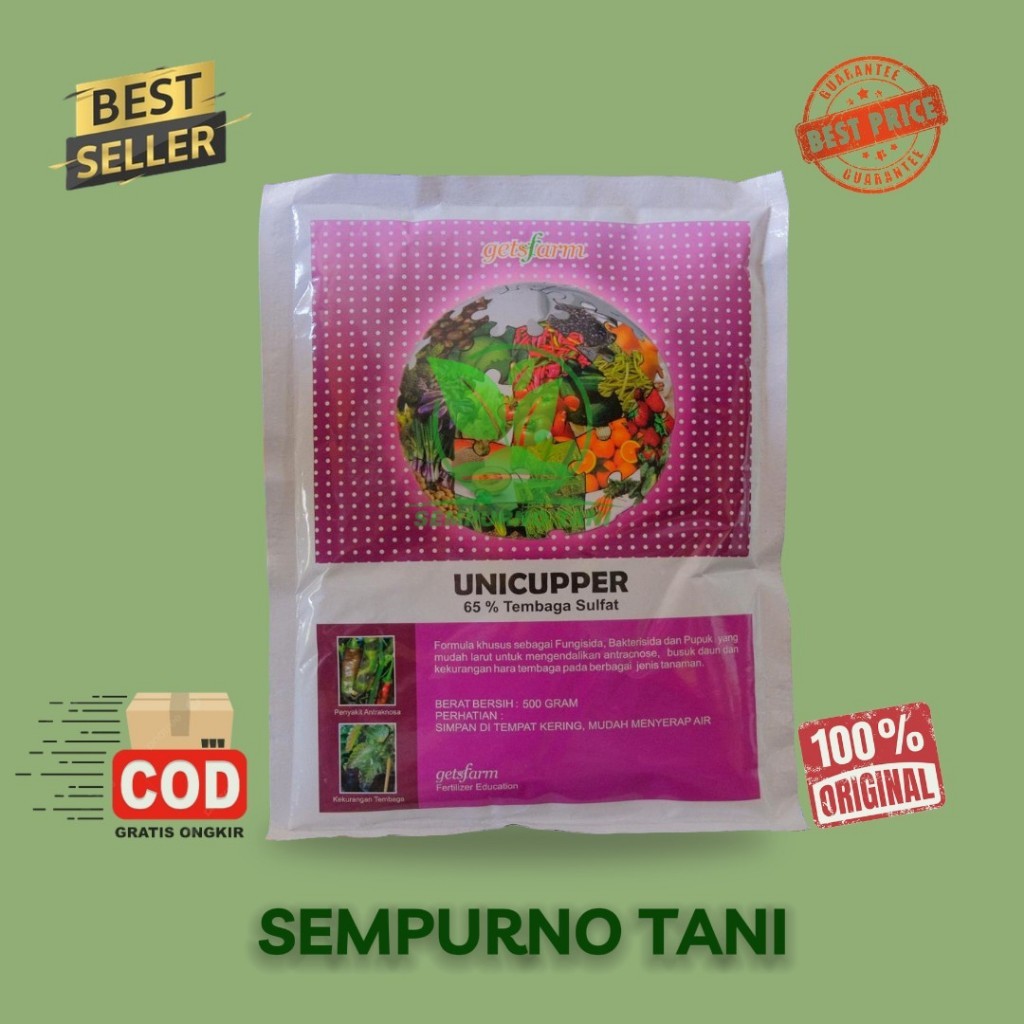 UNICUPPER 65% Tembaga Sulfat 500 GRAM - FORMULA KHUSUS FUNGISIDA