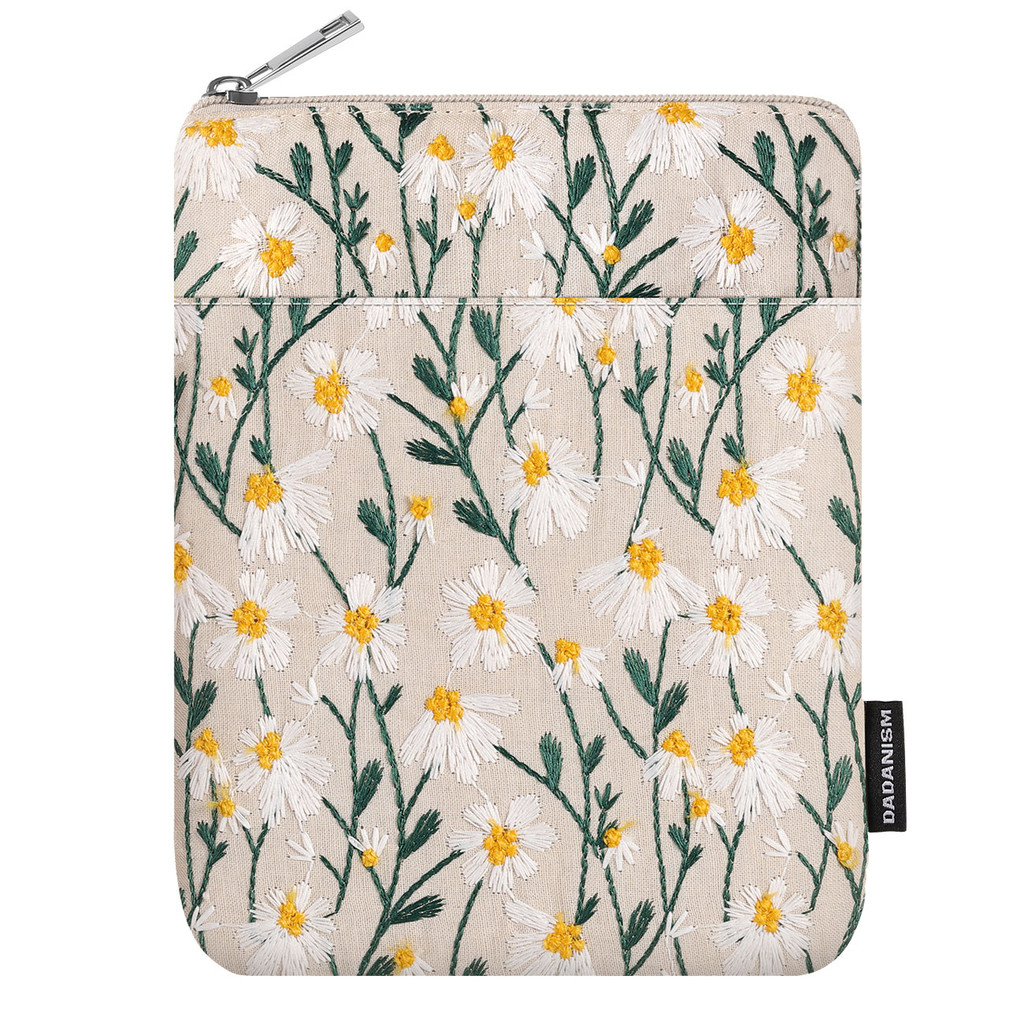 Embroidered Daisy Padded Sleeve for 7" Kindle Paperwhite, Protective Sleeve Case for 6" Kindle/Kindl