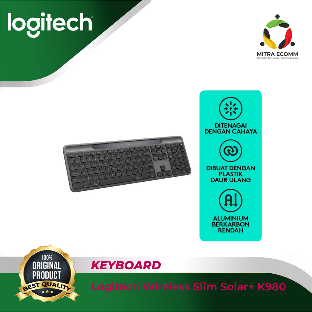 Keyboard Logitech Wireless Slim Solar+ K980