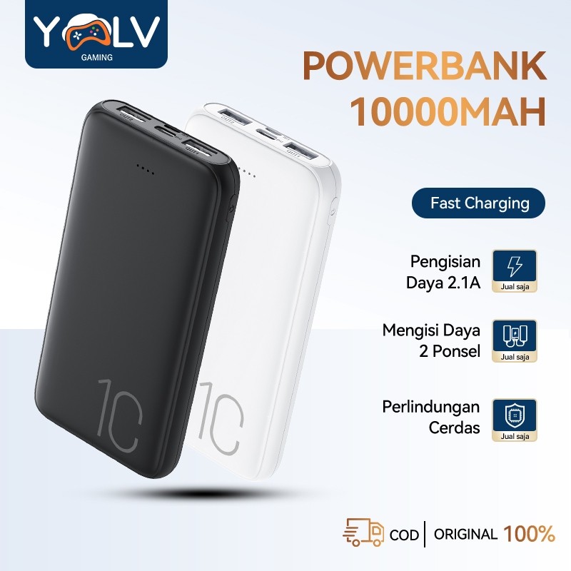 kivee Powerbank 10000mAh + Fast Charge 2.4A Real Capacity/Terbaru
