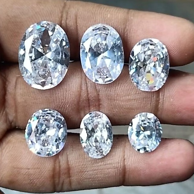 Batu Permata Diamond Putih , Cutting Oval