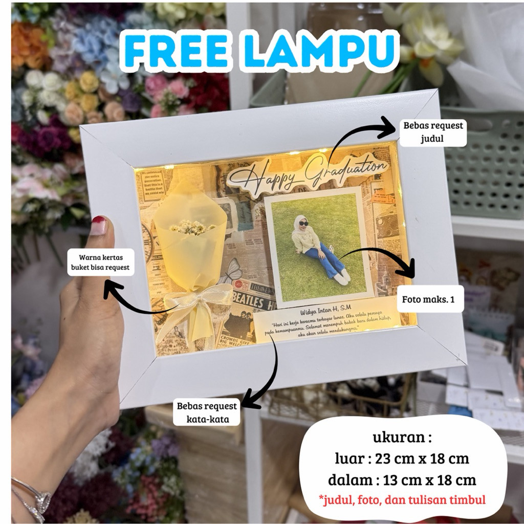 Bingkai Pigora foto 3D  kado ultah cewe kado wisuda pacar hadiah valentine kado pernikahan kado anni