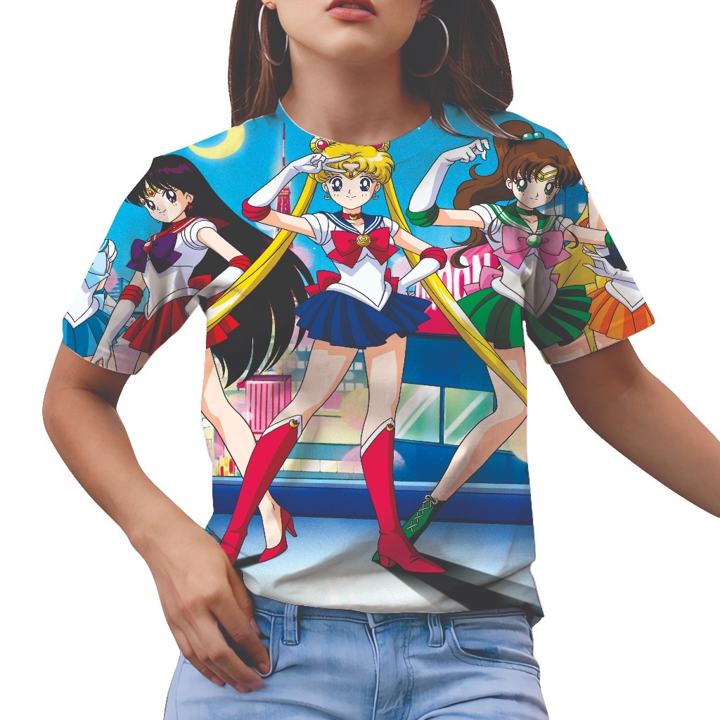 KAOS TAG THAILAND SAILOR MOON 01 AOP (ALL OF PRINT) | KAOS CARTOON KARTUN ANIME KOMIK COMIC FULLPRIN