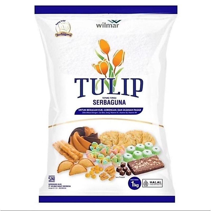 TULIP TEPUNG TERIGU/TEPUNG GANDUM/TEPUNG KEMASAN 1Kg