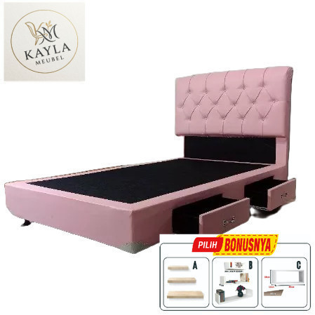 PROMO Dipan Divan Ranjang Laci + Sandaran Kasur Tempat Tidur SpringBed Busa Modern Minimalis