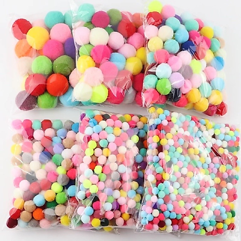 Bola Pompom Halus 3cm isi 100 Kualitas Bagus - Pompom 3cm - Pompom