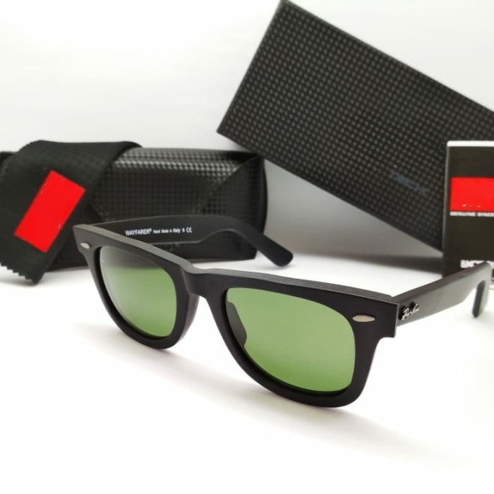 KACAMATA HITAM PREMIUM WAYFARER FASHION TERBARU LENSA KACA ANTIRADIASI PLUS MINUS POLARIZED PRIA