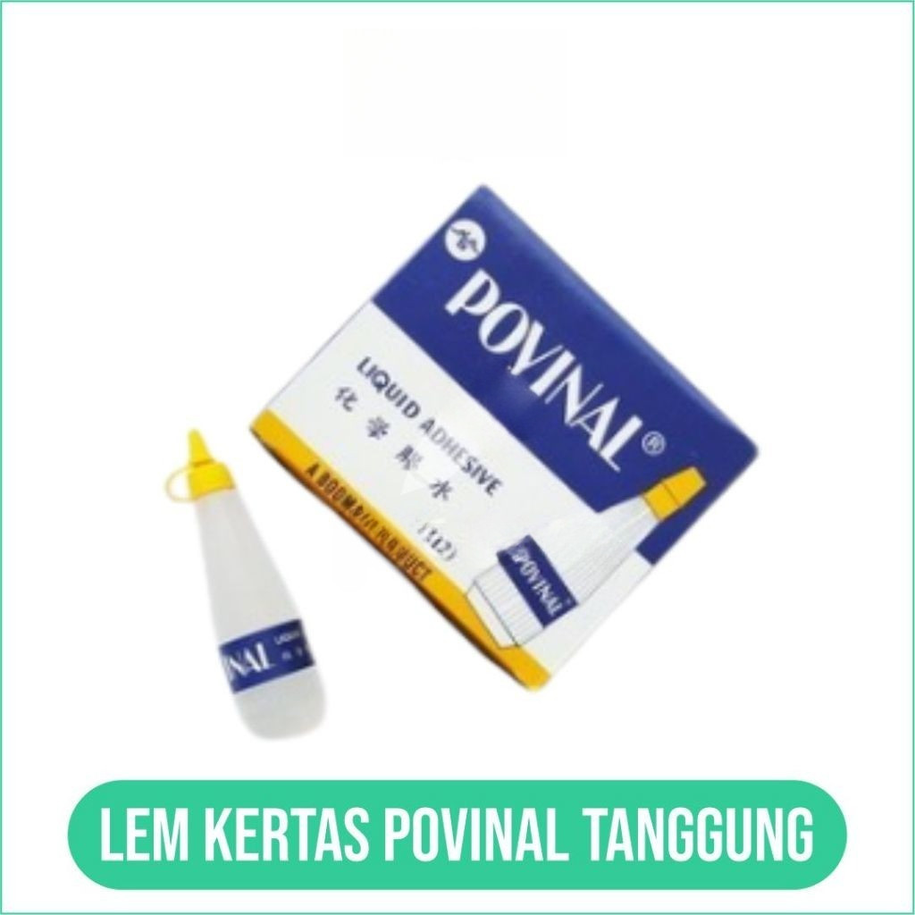Lem Kertas Povinal Tanggung/Lem Cair Bening