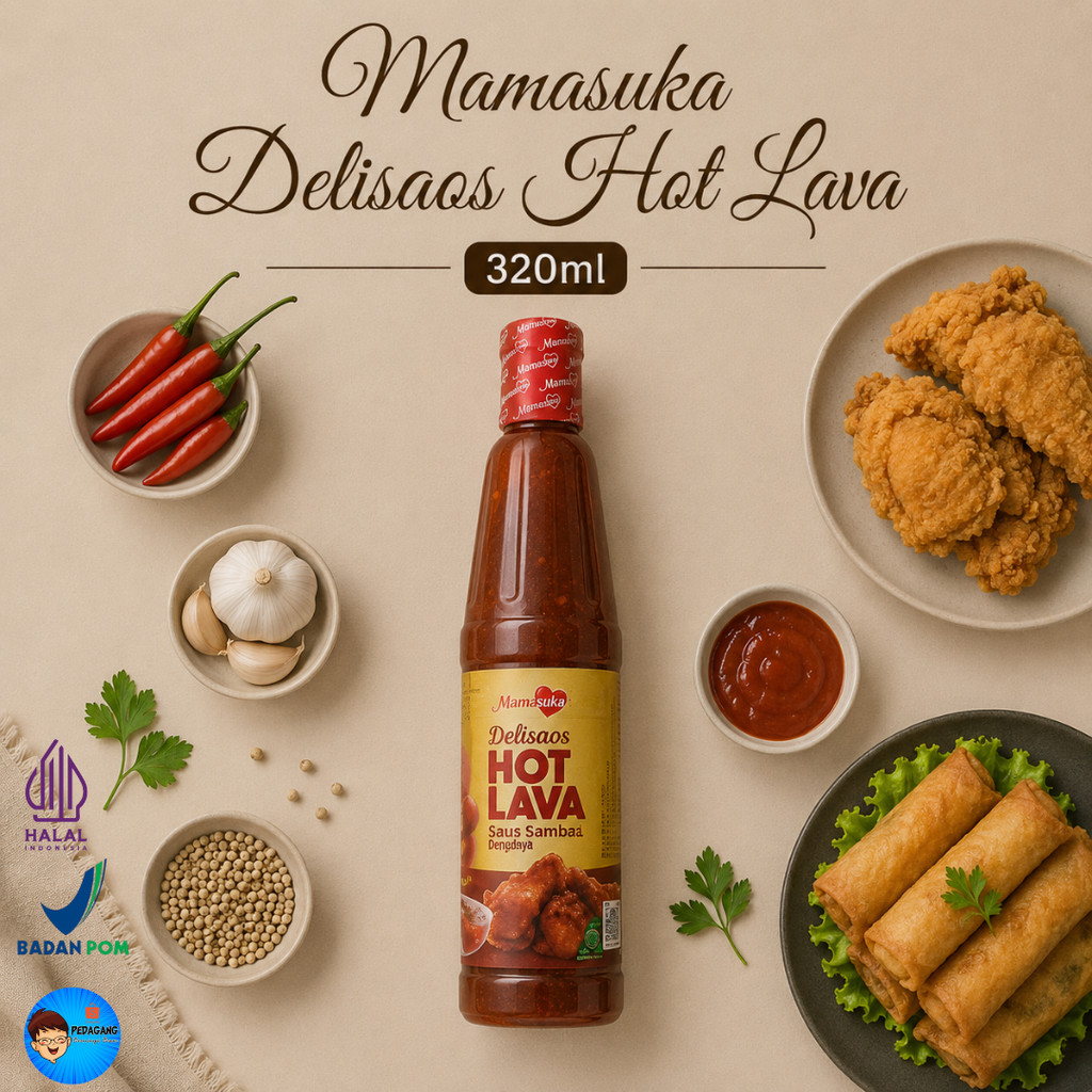 LIVE [PBB] Mamasuka Delisaos Hot Lava 320ml / Saus Pedas Lava Ekstra Hot / Chili Sauce Pedas Gurih /