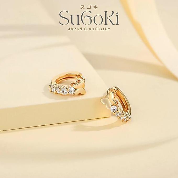Ryu- Sugokia-23 Jewelry Anting Kupu Kupu Perempuan Tidak Karat Titanium Permata Perhiasan Anti Luntu