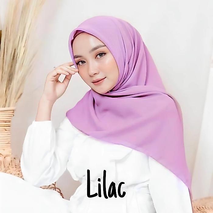 Hijab Segi Empat Bella Square Polos Premium Lilac Muslim Kerudung Polycotton Nyaman Voal warna coksu