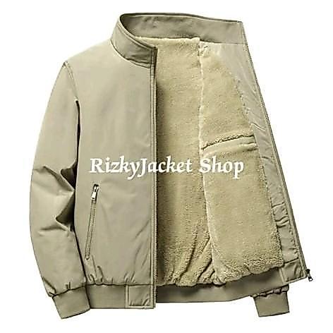 TERLARIS Jaket pria wanita beludru hangat/Jaket bomber beludru lembut/Jaket pria taslan