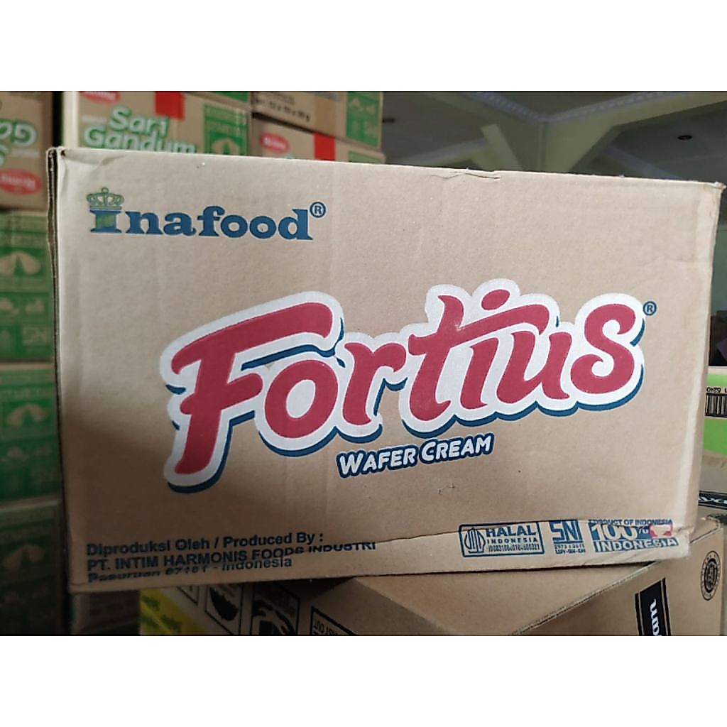 WAFER CREAM FORTIUS INAFOOD RASA CHOCOLATE VANILLA ISI 30 PACKS