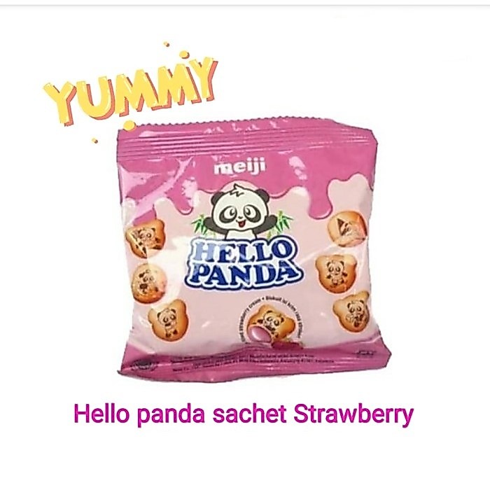 Safirablooms Hello Panda Sachet Rasa Strawberry Isi 10 Bks