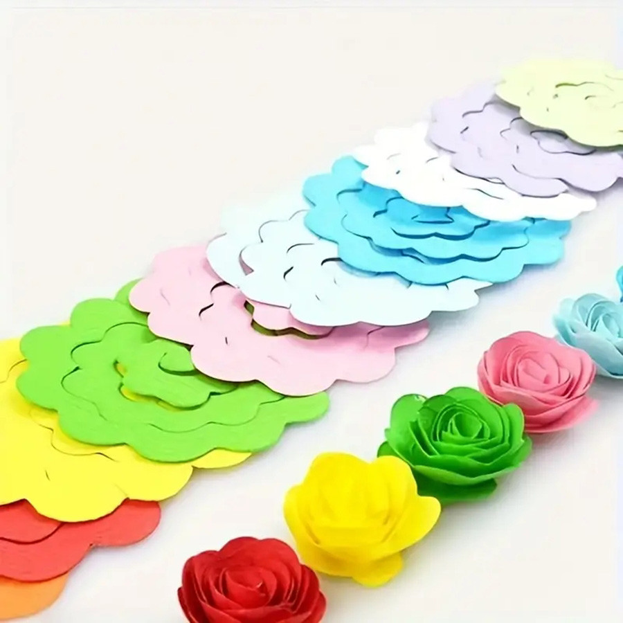 20/40pcs Roll Rose Flower Quilling Paper Strips Craft Make Paper Fake Flowers Kit for Y Handmade Scr