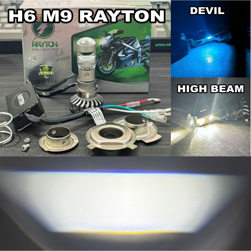 RAYTON RTD Lampu LED Utama H6 H4 H7 M9 43 Watt Cahaya Biled Flat Cut Off Mini Projie Ninja r rr 250 