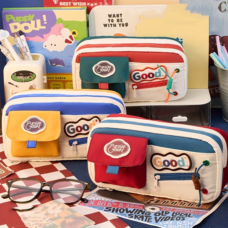 

Kapasitas Besar Multi-Kompartemen Dicuci Kosmetik & Alat Tulis Organizer Pouch - Tas Rias Portabel dengan Penutupan Ritsleting, Warna Semarak untuk Kantor, Sekolah, Perjalanan, Hadiah