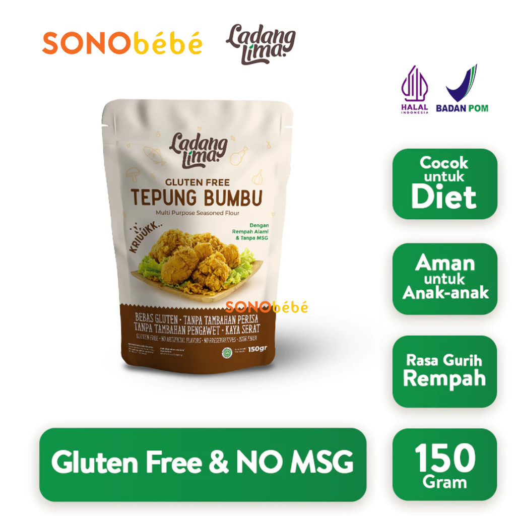 

Tepung Bumbu Serbaguna 150g Ladang Lima - Rempah Alami NO MSG Tepung Biang Fried Chicken Crispy