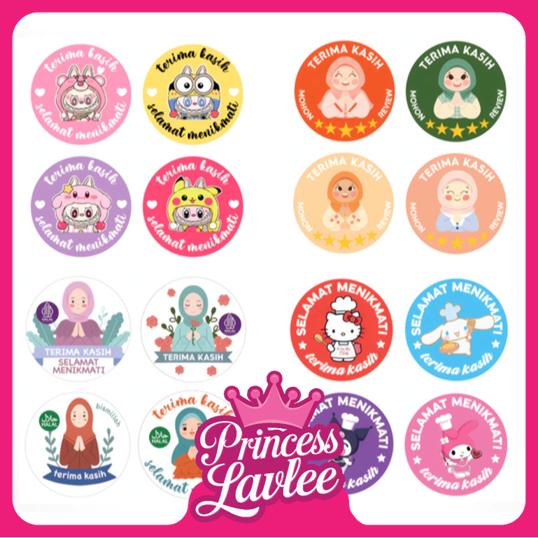 

PL 6593 500 PCS Stiker Selamat Menikmati Sticker Bulat Roll Makanan Kue Terima Kasih Stiker Roll Catering Motif Beragam Sticker Bulat Roll Unik Tempelan Jualan Makanan 500 PCS