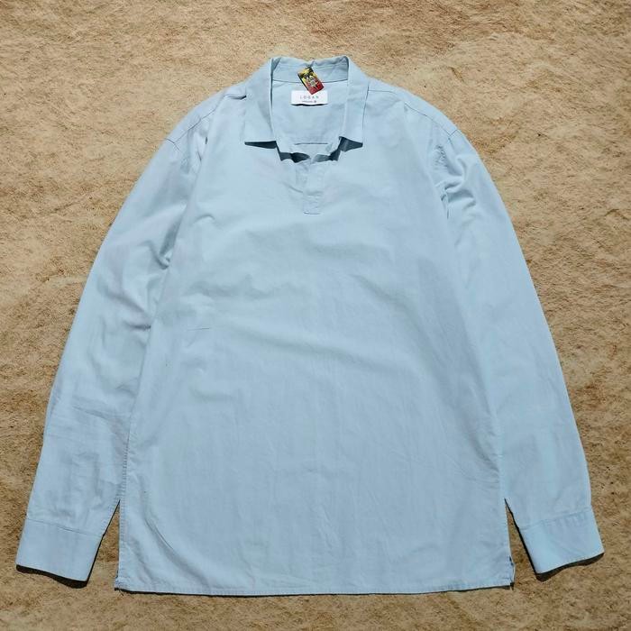 kemeja panjang open collar LOGAN kemeja pria panjang blue sky murah bagus size M