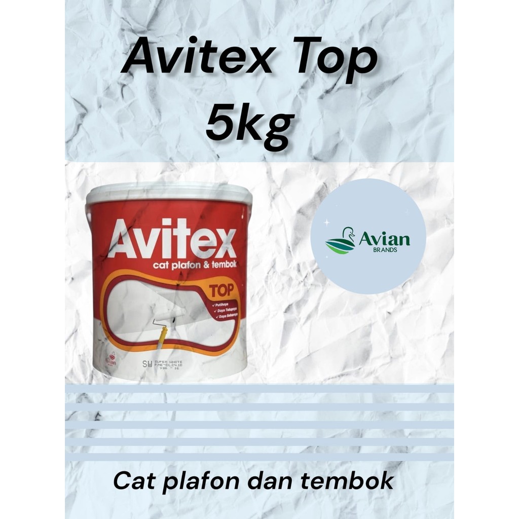 Cat Plafon dan tembok Avitex Top 5kg, Cat Avitex 5 kg, Cat Avitex Top Avian