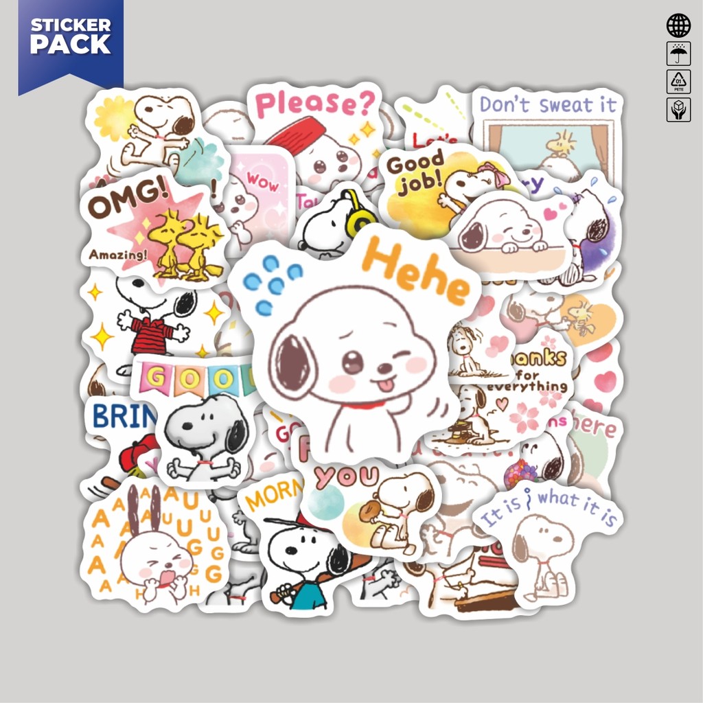 

[100PCS]Stiker Pack Stiker Kartun Snoopy V27 Aesthetic Vinyl Anti Air Dekorasi Sticker Laptop Buku Journal Koper Helm Casing HP Gitar Helm Skateboard