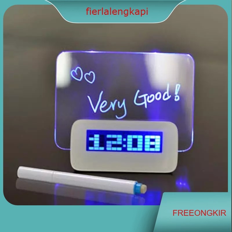 

Jam Memo Board Papan Lampu Tulis Gambar Kamar Tidur Kado Hadiah Unik -