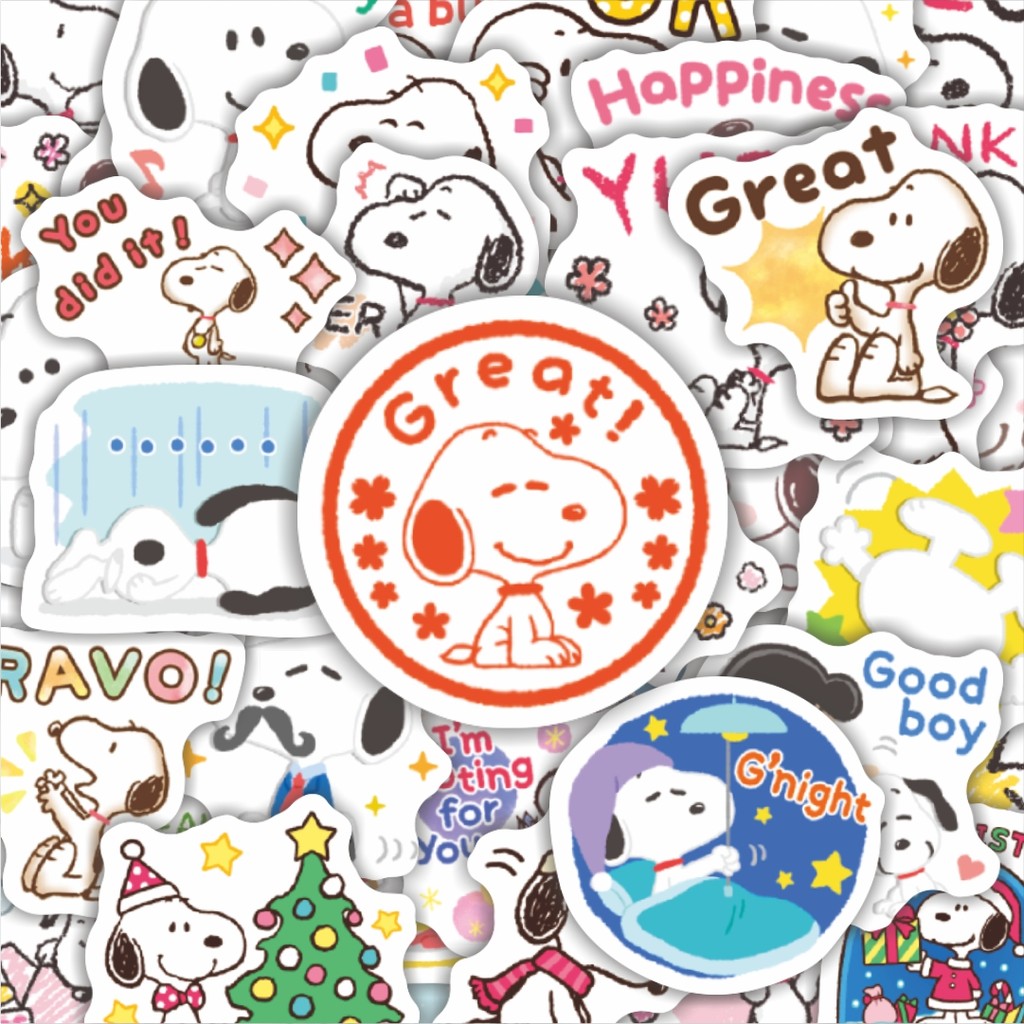 

100PCS Lucu Stiker Kartun Snoopy V26 Stiker Aesthetic Stiker Anti Air Stikers Berperekat Waterproof sticker decal buat Motor Helm Buku Journal Koper Casing HP Laptop Botol Minum Hadiah anak