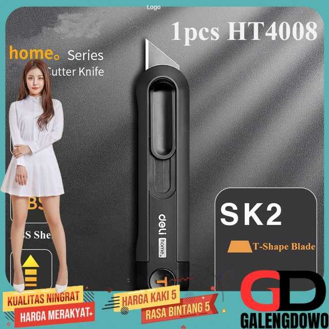 

Deli Pisau Cutter Auto Retract ABS T Shape Blade SK2 - HT4008