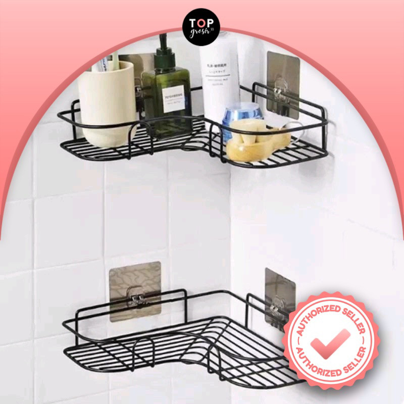 Rak Sudut Kamar Mandi Tempel Dinding Keramik Rak Dapur Besi Serbaguna Rak Sabun Kamar Mandi Rak Kama