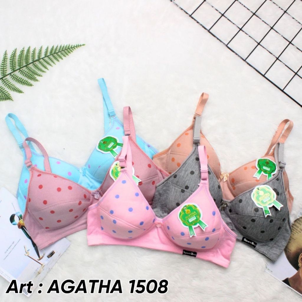 6 Pcs Bra Remaja Kait 2 Ukuran 34-38 | Warna Campur, Bahan Lembut Art 1411 1507 1508 Bh A6