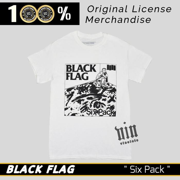 (COD) Kaos T shirt Band Music Punk Original Black Flag Six Pack BlackFlag - S