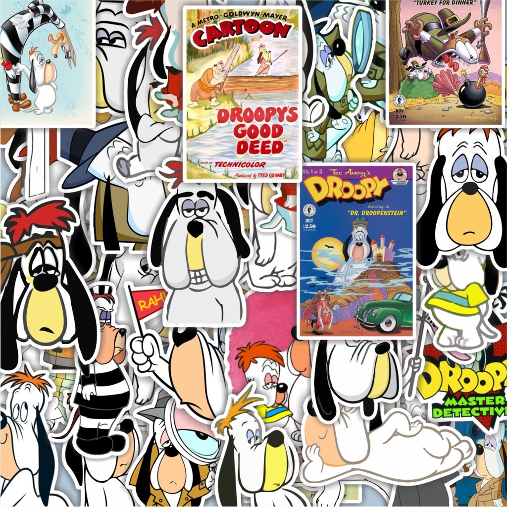 

100PCS Lucu Stiker Kartun Droopy Dog Stiker Aesthetic Stiker Anti Air Stikers Berperekat Waterproof sticker decal buat Motor Helm Buku Journal Koper Casing HP Laptop Botol Minum Hadiah anak