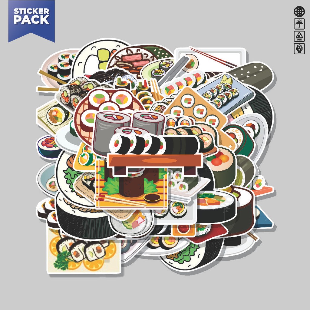 

[100PCS]Stiker Pack Stiker Kartun Kimbab Gimbab Aesthetic Vinyl Anti Air Dekorasi Sticker Laptop Buku Journal Koper Helm Casing HP Gitar Helm Skateboard