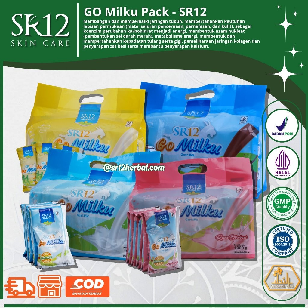 

GoMilku SR12 / GoMilku Sachet SR12 / Susu Kambing Etawa Sachet / 10 Sachet