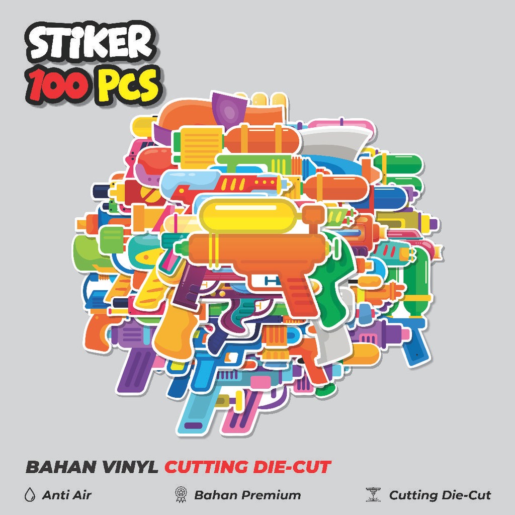 

Terbaru! 50 pcs Stiker Pistol Cartoon Dekorasi Lucu Kreatif untuk Notebook, Skateboard, HP