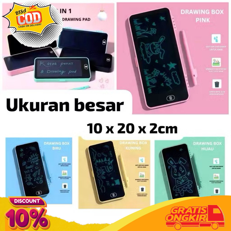 

BIG PROMO Drawing pad Kotak Pensil Lcd 2 In 1Dengan Digital Pad Yang Dapat Dihapus FANZ