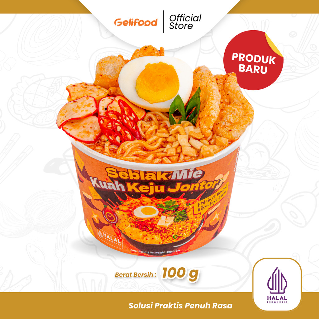 

Gelifood - Seblak Mie Kuah Keju Jontor Cup Instan 100 gr