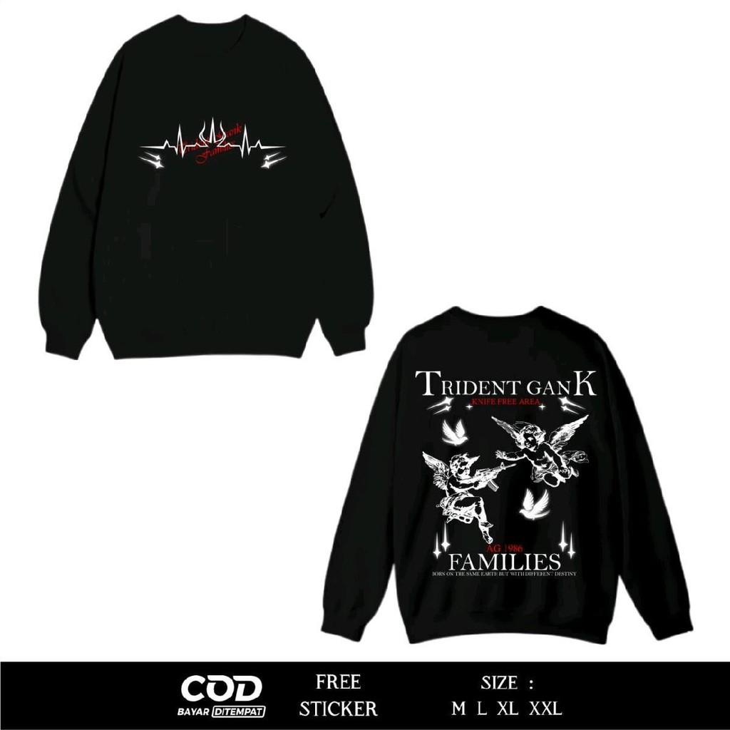 SWEATER PAGAR NUSA MENYALA TRIDENT GANK FAMILIES SWEATER DISTRO PAGAR NUSA - SWEATER PAGAR NUSA MENY