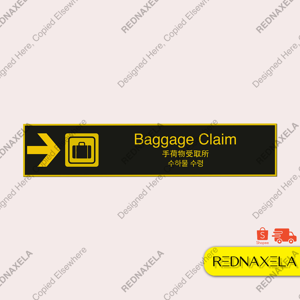 

Stiker Vinyl Airport Sign Baggage Claim Stiker Koper Travel Sticker
